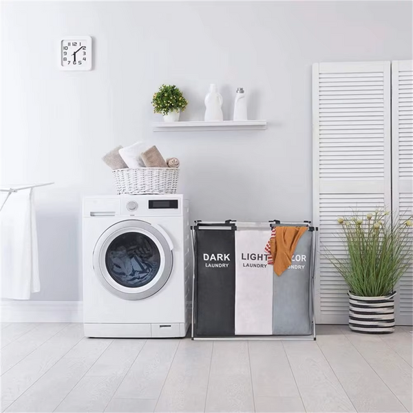 Cesta Ropa Sucia blanca, negra y color PLEGABLE en Base de aluminio